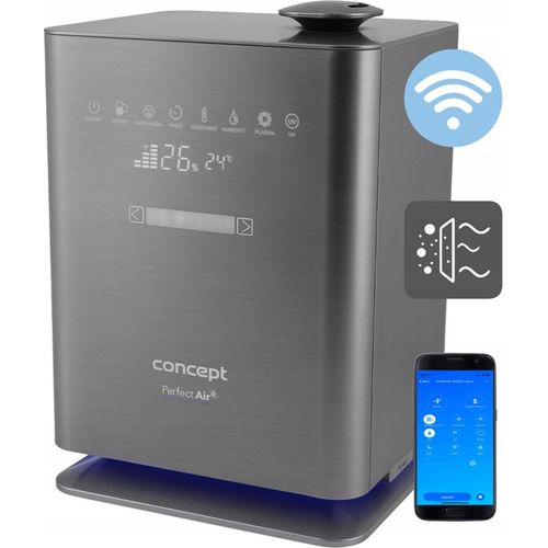 Luftbefeuchter für Räume bis zu 50 m2 UV Lampe UVC LED Display Wi-Fi Timer Automatische Feuchtigkeitskontrolle