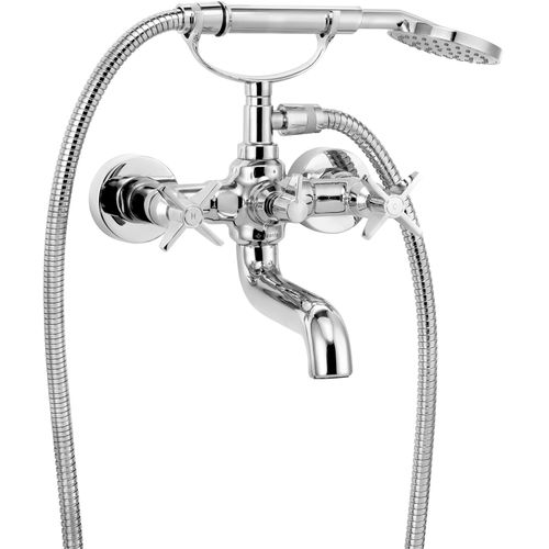 Wannenarmatur, mit Duschset Zweigriff Chrom