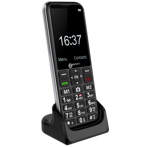 Geemarc, Seniorentelefon SOS-Taste Hörgerätekompatibel, Schwarz