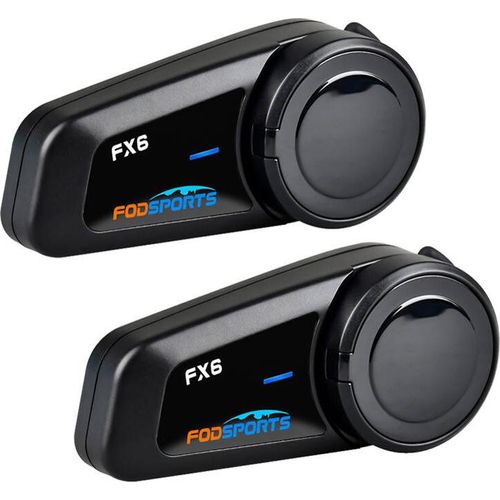 Fodsports Fx6 Motorrad-Sprechanlage im Doppelpack (Schwarz)