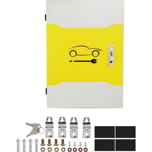 SucceBuy Tesla-Ladestationsbox – 28 x 20 x 10 Zoll. Kabelbox für den Außenbereich, Ladebox, Kabel-Organizer. IP32 wasserdicht, staubdicht. Cool Roll Steel-Schaltschrankbox für Tesla-Wandanschluss