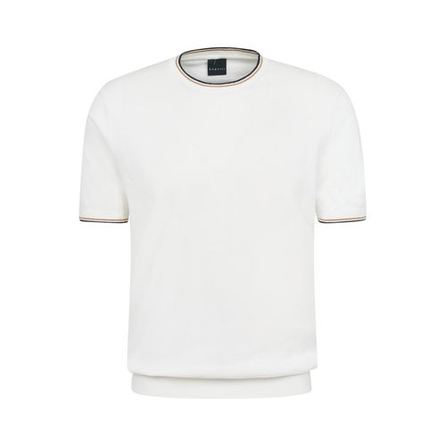 T-Shirt BUGATTI, Herren, Gr. XL, 20, ecru, 100% Baumwolle, unifarben, casual, regular fit, Rundhals, Kurzarm Rippbündchen, Shirts, hochwertig