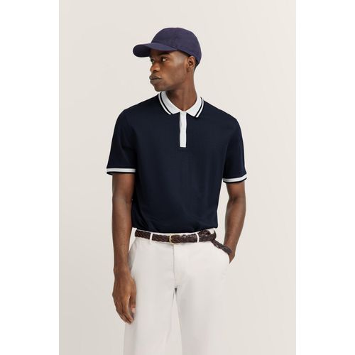 Poloshirt BUGATTI, Herren, Gr. 3XL, 390, marine, 100% Baumwolle, unifarben, casual, normal, ohne Ausschnitt, Kurzarm Rippbündchen, Shirts, mit körpernaher Passform