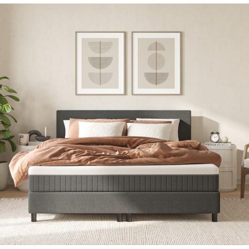 Emma Ensemble Confort Hôtelier 140x200 - Taupe - Lit et Matelas à ressorts Premium - Livraison et retour gratuits - Facile à monter Image
