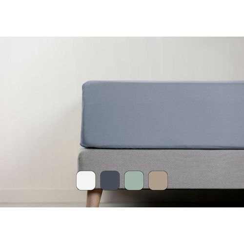 Drap housse 100% Percale de Coton 90x200 - Vert Image