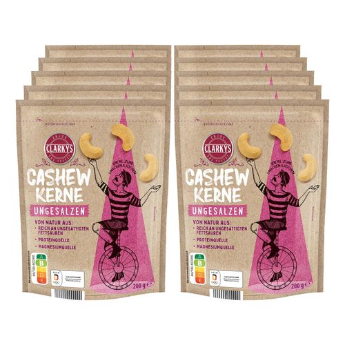Clarkys Cashewkerne 200 g, 10er Pack