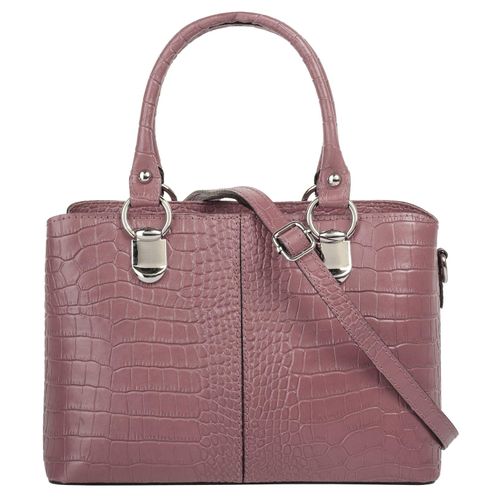 Umhängetasche CLUTY, Damen, Gr. B/H/T: 24cm x 16cm x 7cm onesize, rosa (alt, rosa), Leder, Taschen, echt Leder, Made in Italy