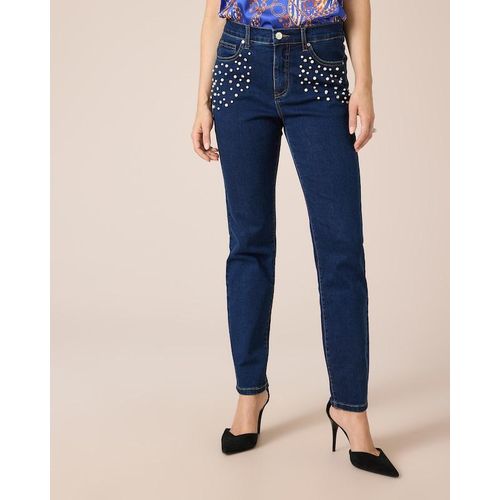 5-Pocket-Jeans mit Perlen und Strass