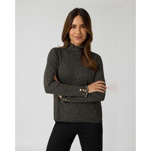 Pullover mit Rüschen und Knöpfen