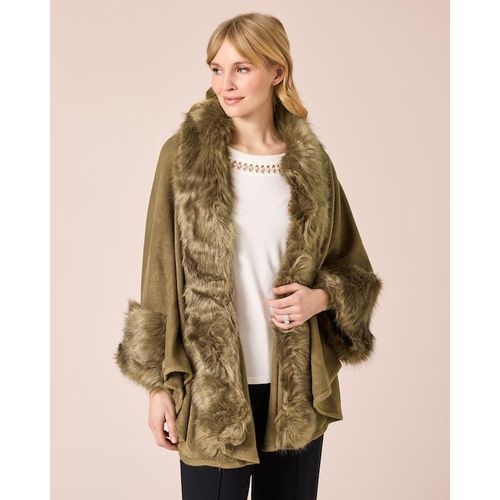 Cape mit Webpelzbesatz