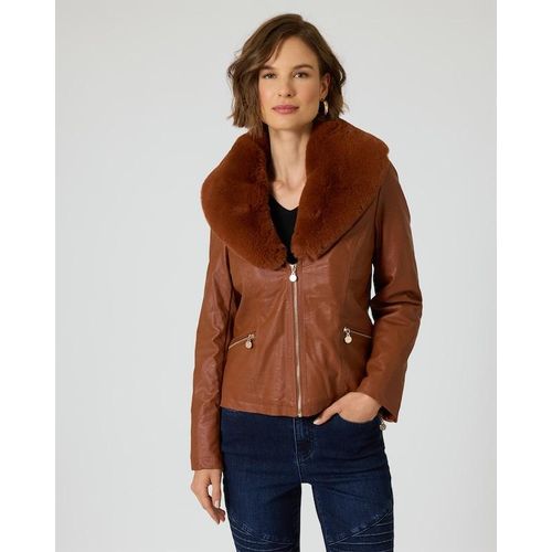 Jacke mit Webpelzkragen