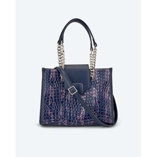 Shopper in Kroko-Metallic-Optik