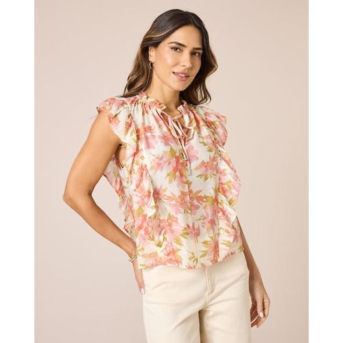 Bluse mit Aquarell-Druck