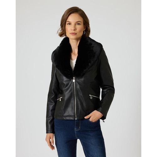 Jacke mit Webpelzkragen