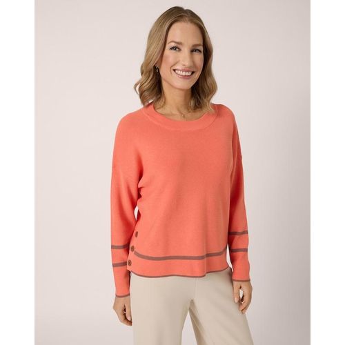 Boxy Strickpullover mit Zierknöpfen
