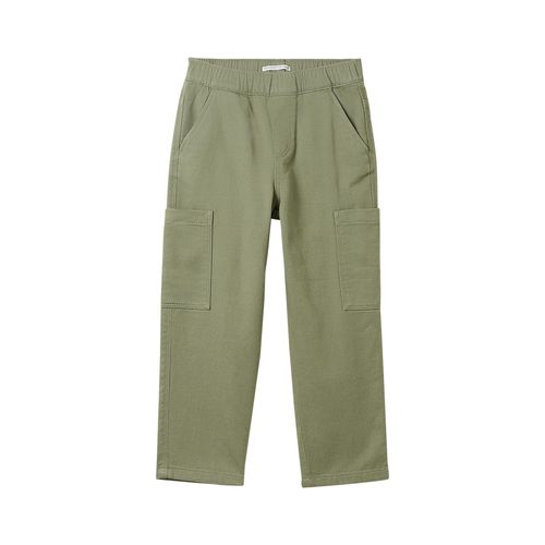 TOM TAILOR Jungen Lockere Cargo mit recycelter Baumwolle, grün, Uni, Gr. 98