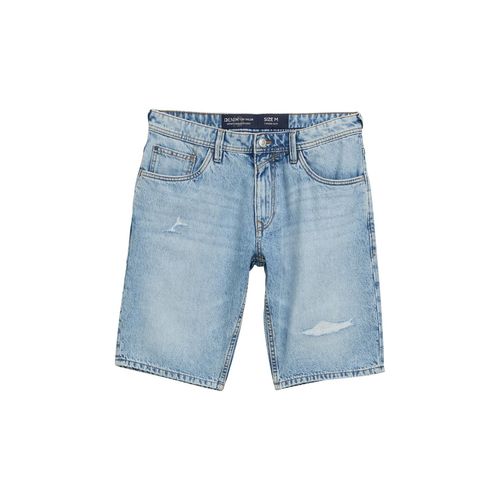 TOM TAILOR DENIM Herren TTPIERS SLIM DESTROYED Jeans Shorts, blau, Uni, Gr. L