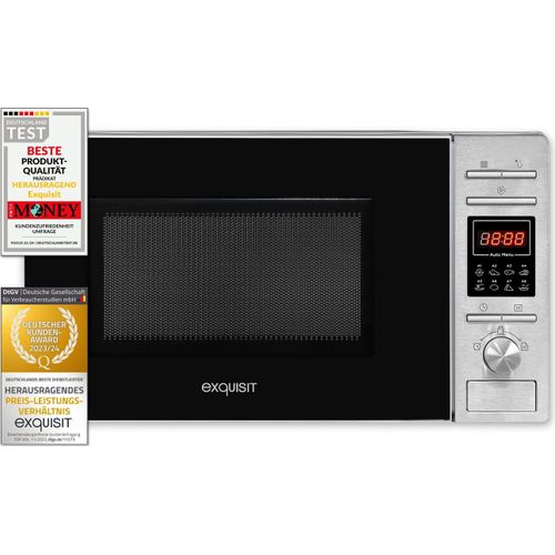 Exquisit Mikrowelle MW 820 DI | max. 700 W | Garraum 20 l | Inox Glas Front