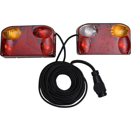 Prolenta Premium - Anhängerleuchten 2 Stk. Rot 23x6x13 cm 12V Klassisch