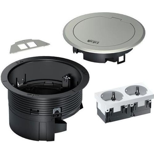 HAGER BSR02D01 Installationsdose R02, 2xSCHUKO Keystone (BSR02D01)
