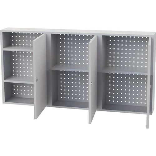 Hängeschrank H750xB1500xT200mm Vollblechtüren Stahlbl.lichtgrau/lichtgrau BEDRUN NW 3 lichtgrau/lichtgrau