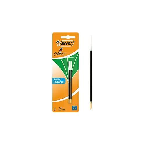 BIC 4 Colours Original Nachfüllminen, mittlere Spitze, Grün, 2er Pack