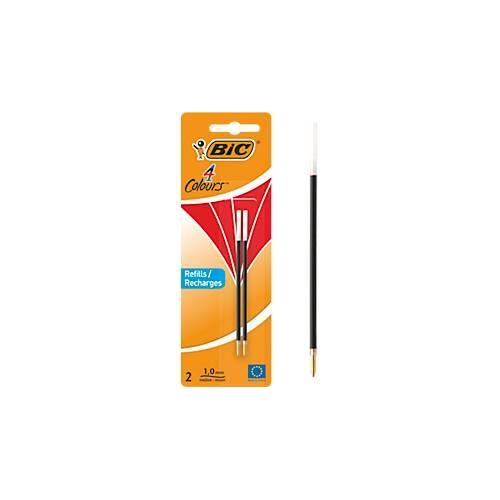 BIC 4 Colours Original Nachfüllminen, mittlere Spitze, Rot, 2er Pack