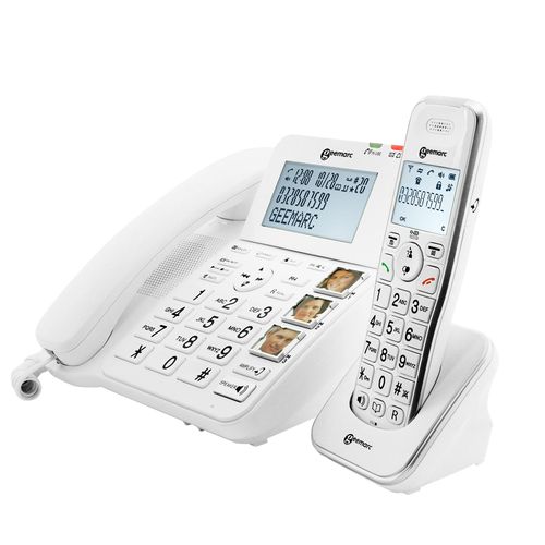 Geemarc, Seniorentelefon Verstärker mit kabellosem Mobilteil, Weiß