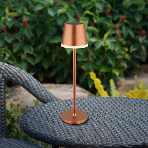 LED-Solarleuchte Metall, kupferfarben, Höhe 41 cm, IP44