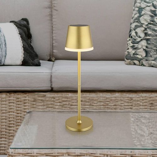 LED-Solarleuchte Metall, goldfarben, Höhe 41 cm, IP44