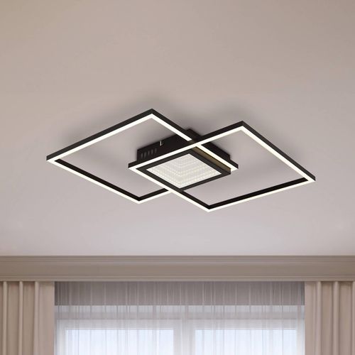 LED-Deckenlampe Saunders, Länge 43 cm, schwarz, 3D-Effekt