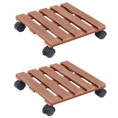 Pflanzenroller 2 Stk. Ø30X7,5 Cm Wpc | Anzahl im Paket: 2 | Farbe: Braun | Form: Quadratisch