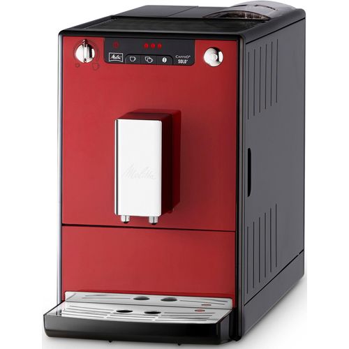 MELITTA Kaffeevollautomat "Solo E950-201, schwarz", rot (chili rot), B:45,5cm H:30,3cm T:20cm, Kaffeevollautomaten, Perfekt für Café crème & Espresso, nur 20cm breit