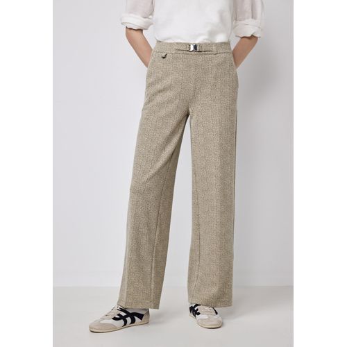 Stoffhose STREET ONE STUDIO, Damen, Gr. 34, Länge 30, clove beige, Stoff, 70% Polyester, 25% Viskose, 5% Elasthan, meliert, casual, loose fit lang, Hosen, High Waist