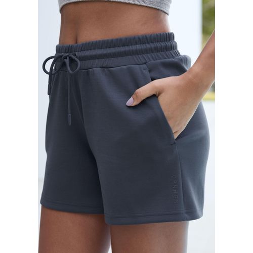 Sweatshorts COPENHAGEN STUDIOS, Damen, Gr. 40/42, N-Gr, grau (dunkelgrau), Sweatware, Obermaterial: 54% Modal, 40% Polyester, 6% Elasthan, unifarben, casual, bequem ca. Mitte Oberschenkel, Hosen, aus hochwertigem Material