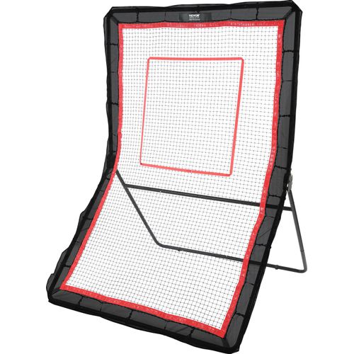 VEVOR Lacrosse-Rebounder für den Hinterhof, 1,5 x 2,1 m großes Volleyball-Rücksprungnetz, Pitchback-Throwback-Baseball-Softball-Return-Trainingsbildschirm, verstellbarer Winkel, Schießübungs-Trainingswand mit Zielscheibe