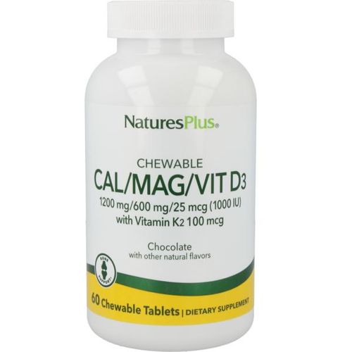 Natures Plus CAL/MAG/VIT D3 mit K2 Tabletten - Packungsgröße: 90 Tabletten