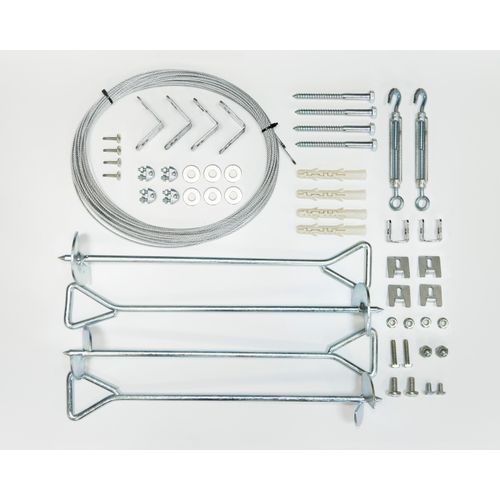 Bodenanker PALRAM - CANOPIA, silber (silberfarben), Metall, Edelstahl, Bodenanker, Drahtseil-Verankerungsset für Gewächshäuser