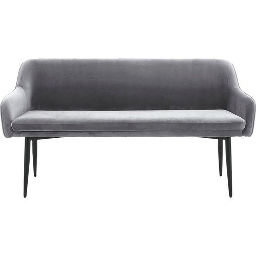 Sitzbank SALESFEVER, grau (grau, schwarz, schwarz), B:160cm H:85cm T:61cm, Polyester, Metall, Sitzbänke, mit Armlehnen und Rückensteppung