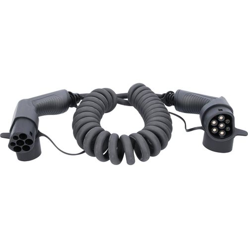 KS-Tools 117.7365 efuturo Spiralladekabel Typ 2 au f Typ 2 Stecker, 3 Phasen, bis zu 11 kW, 32 A, 400