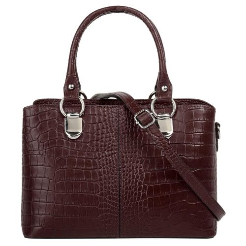 Umhängetasche CLUTY, Damen, Gr. B/H/T: 24cm x 16cm x 7cm onesize, braun, Leder, Taschen, echt Leder, Made in Italy