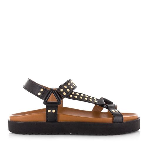 DWRS Label Dwrs kodiak leren sandalen met studs platte sandalen dames