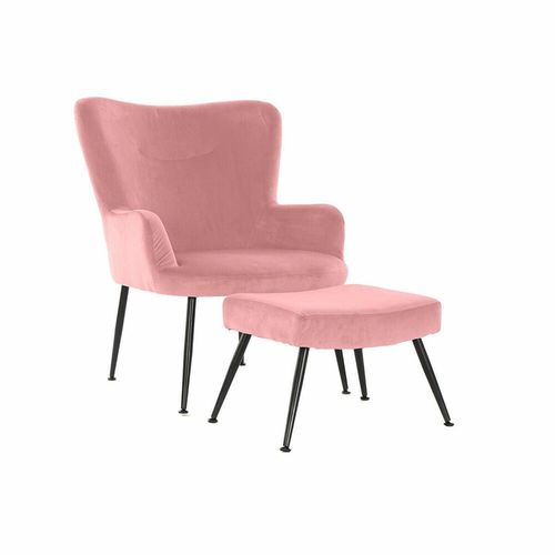 Sessel DKD Home Decor Schwarz Rosa 70 x 60 x 84 cm