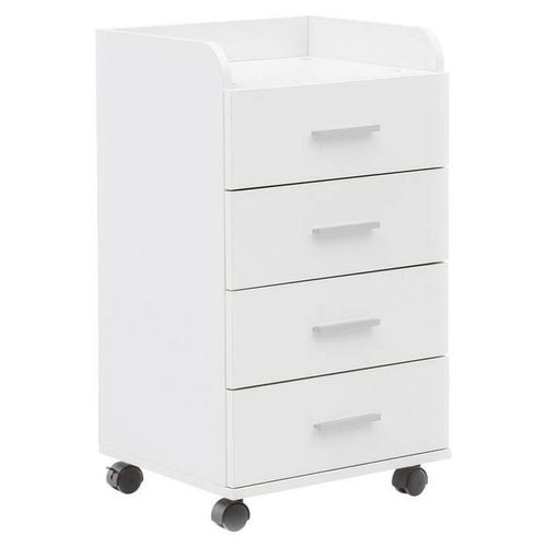 Mid.you Rollcontainer , Weiß , Metall , 4 Schubladen , 40x70.5x33 cm , Arbeitszimmer, Container, Rollcontainer