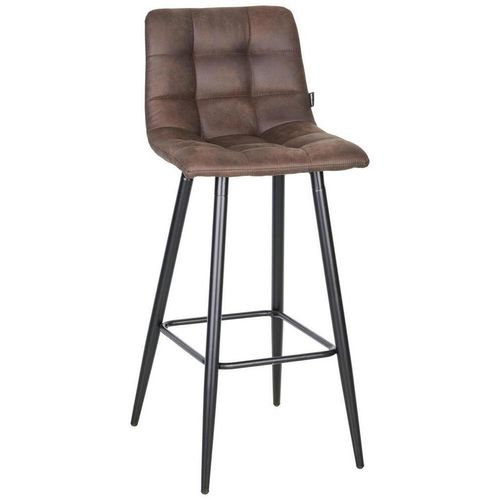 Carryhome Barhocker , Braun, Schwarz , Metall, Textil , Rundrohr , 42x104x51 cm , Esszimmer, Barmöbel, Barhocker
