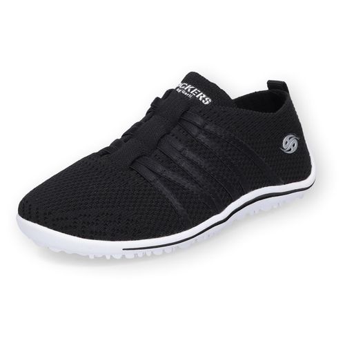 Slip-On Sneaker DOCKERS BY GERLI, Kinder, Gr. 36, schwarz, Textil, sportlich, Schuhe, Barfußsohle, Schnürschuh, Schlupfschuh mit Gummizug
