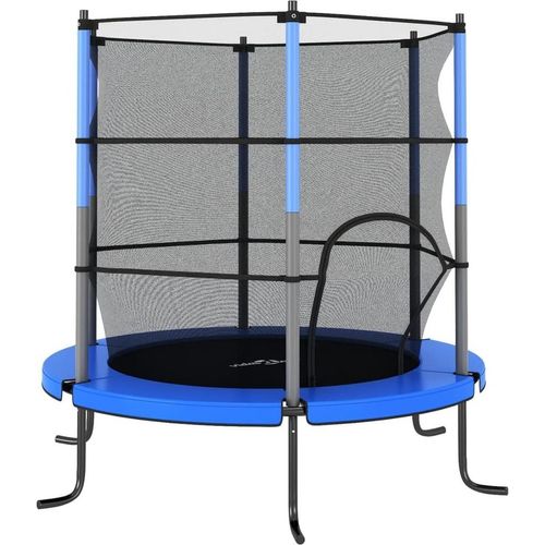 Trampolin mit Sicherheitsnetz Rund 140x160 cm Blau