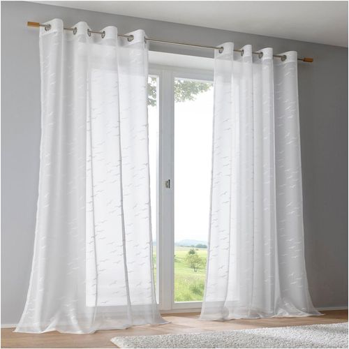 Gardine HEINE HOME Gr. 3, weiß, B:135cm H:225cm, Polyester, Baumwolle, Gardinen