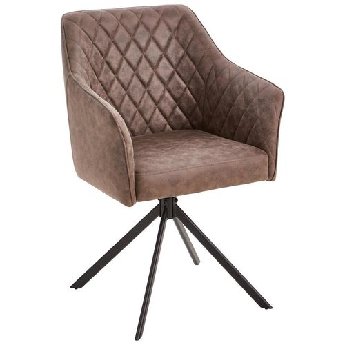 Livetastic Armlehnstuhl , Braun , Holz, Metall, Textil , Pappel , Sperrholz , Füllung: Schaumstoff , eckig , 61x91x58 cm , Esszimmer, Stühle,