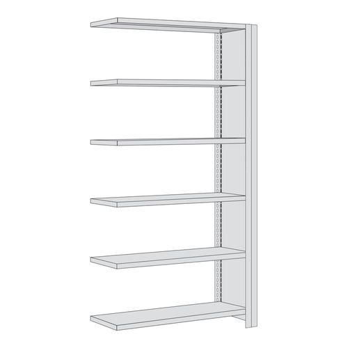 Regalwerk BERT Büroregal Anbaufeld HxBxT 2000x1285x600mm Vollblech Seitenwand (B3-55513-60)